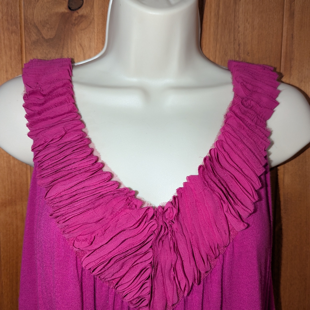 Apt. 9 Pink Ruffled Sleeveless Tank Top - Picture 3 of 7